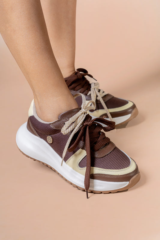 Tenis Nove - Cuero Chocolate- Carolina Laiton