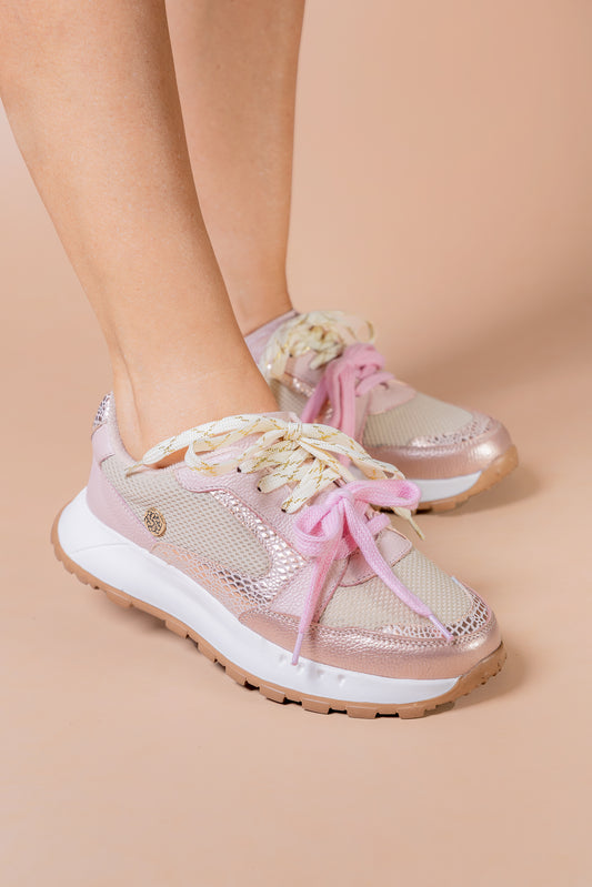 Tenis Rose Cuero Blanco x Rosa- Carolina Laiton
