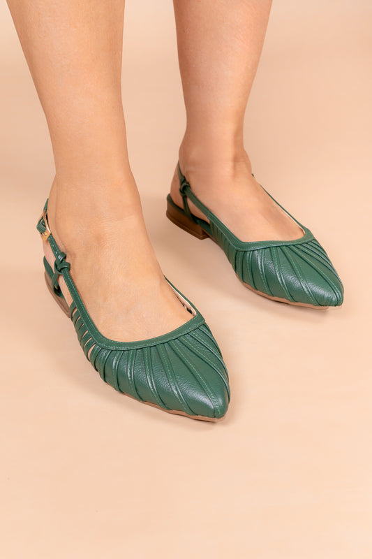 Baleta Elva - Cuero Verde - Carolina Laiton