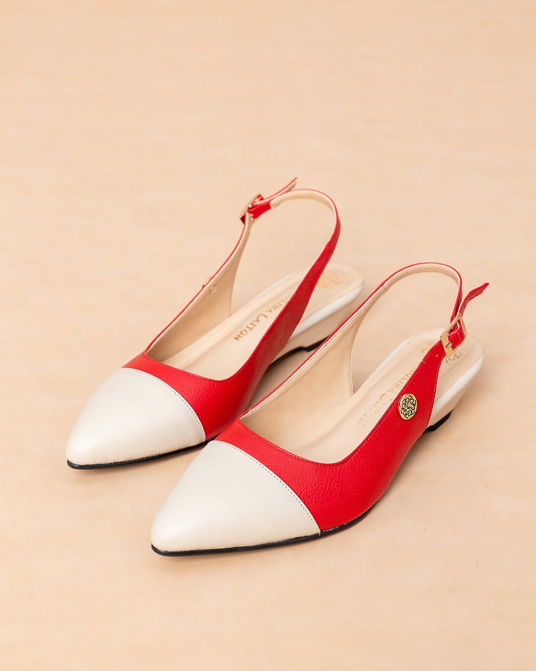 Stiletto bicolor Cuero Colores Combinados - Tacón 3.5 cms- Carolina Laiton