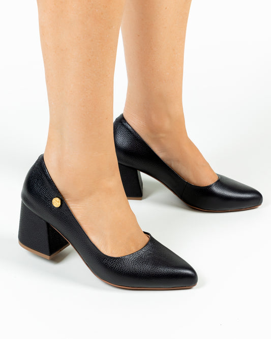 Stiletto  Eternal  Cuero Negro - Tacón 5.5 cms- Carolina Laiton