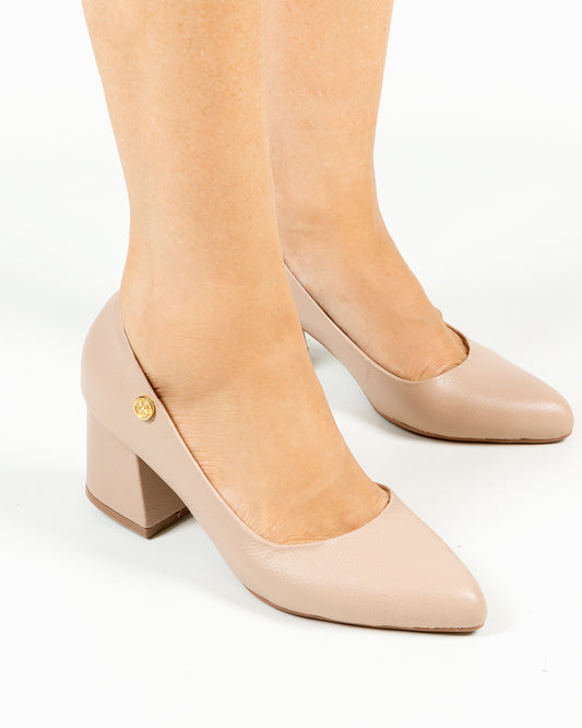 Stiletto  Eternal  Cuero Nude - Tacón 5.5 cms- Carolina Laiton