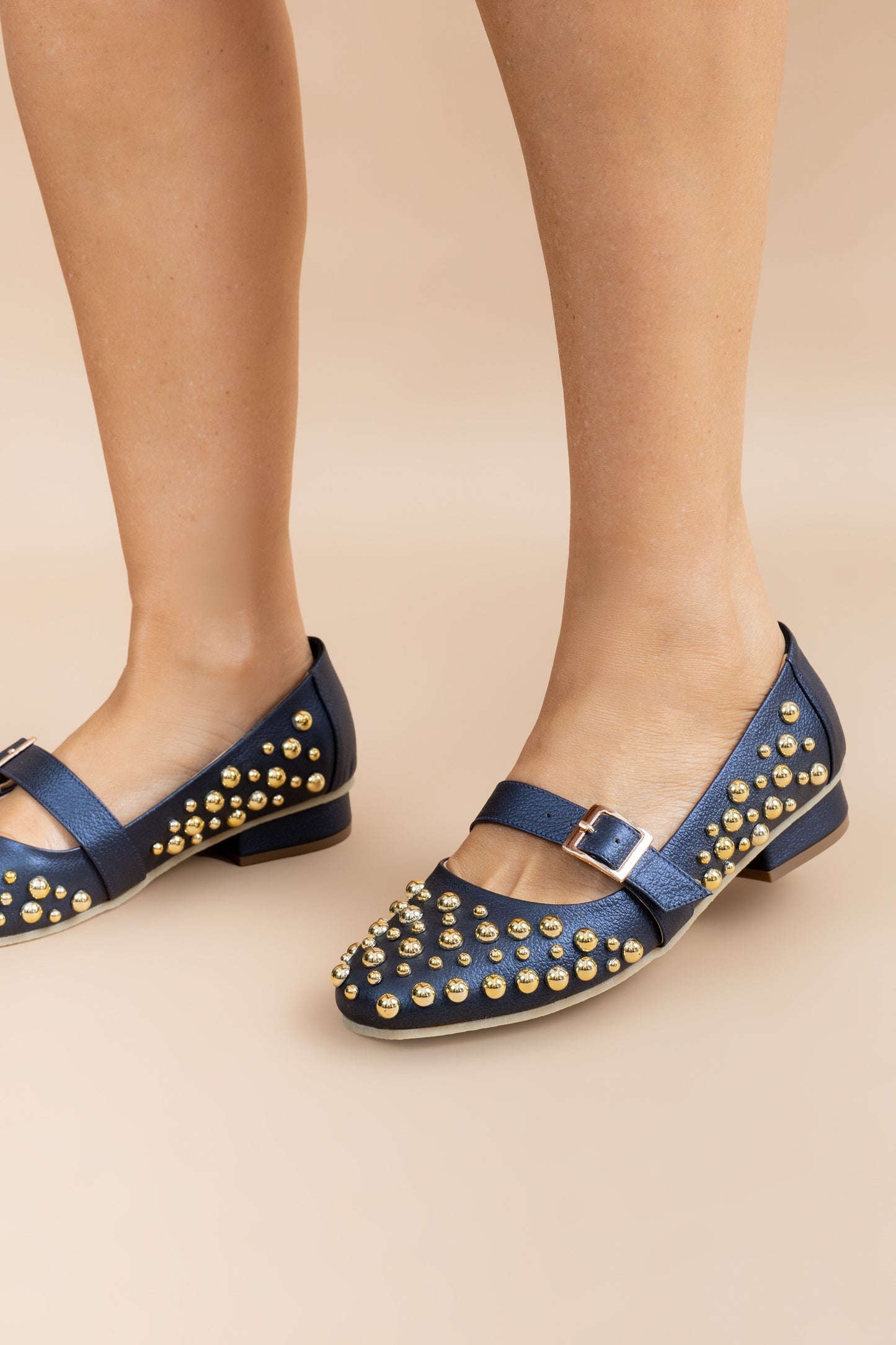 Baleta Luisa Cuero Azul - Carolina Laiton