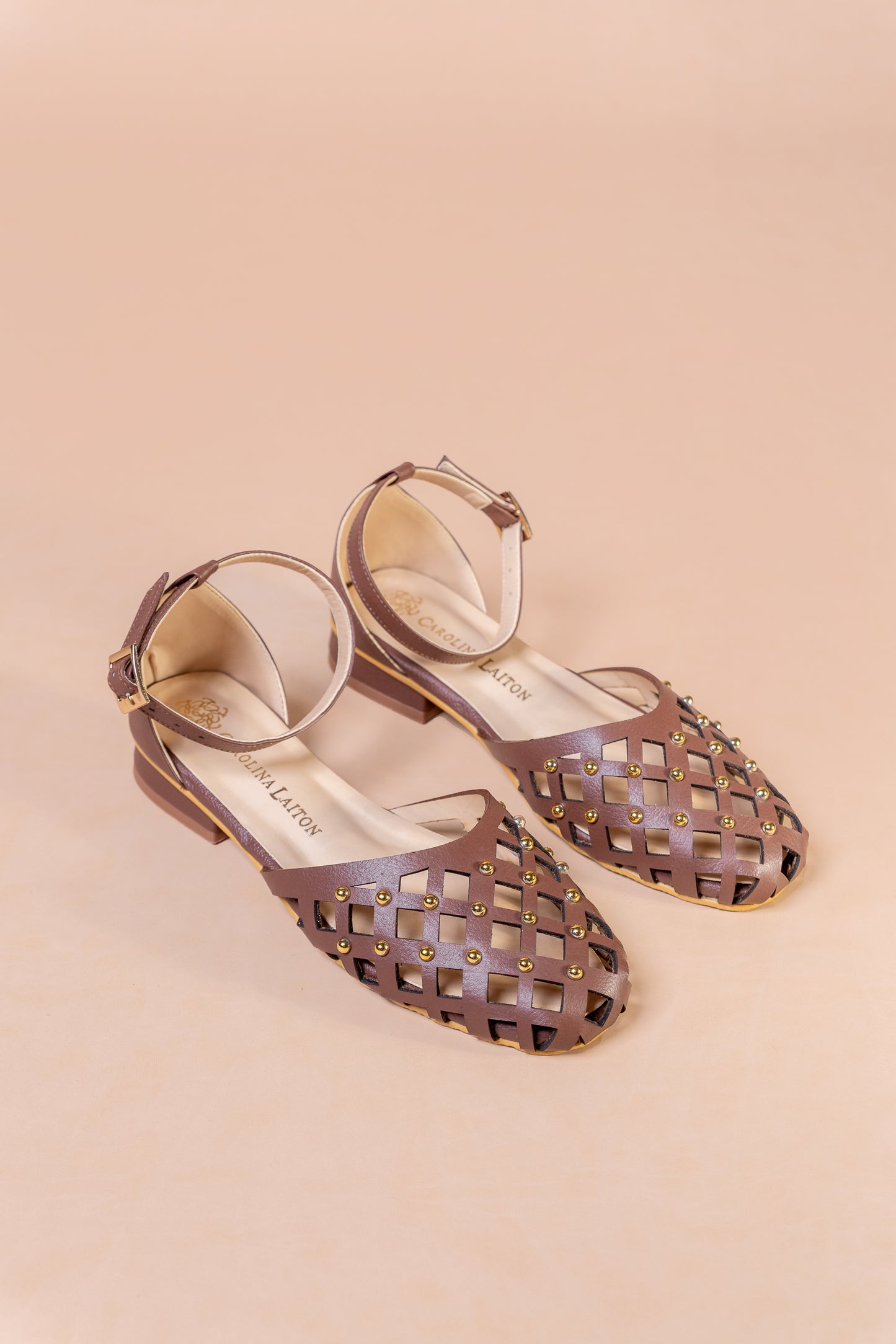 Baleta Cloe Cuero Chocolate- Carolina Laiton