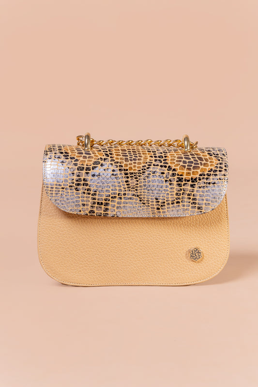 Bolso Kael en Cuero Pitón Tierra- Carolina Laiton
