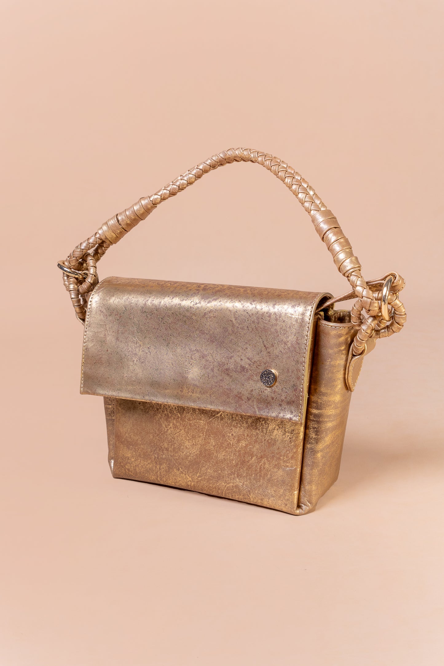 Bolso Sol en Cuero Oro envejecido - Carolina Laiton