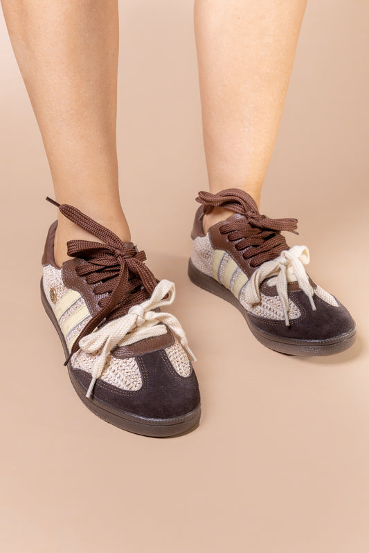 Tenis Nexo  Cuero Chocolate- Carolina Laiton