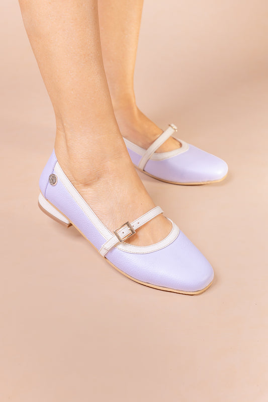Baleta Aura Cuero Lila- Carolina Laiton