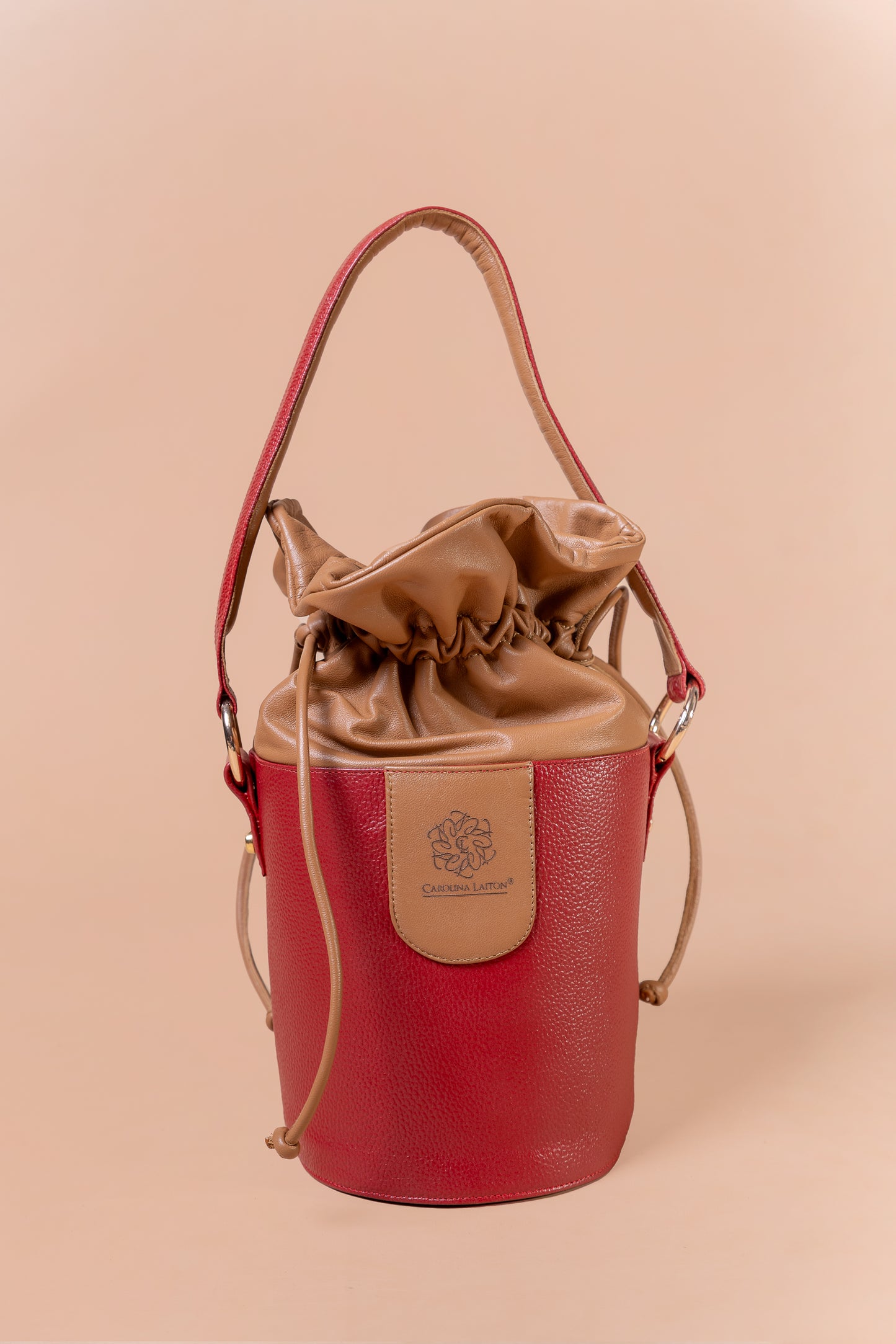 Bolso Anya - Cuero Borgoña x Miel - Carolina Laiton