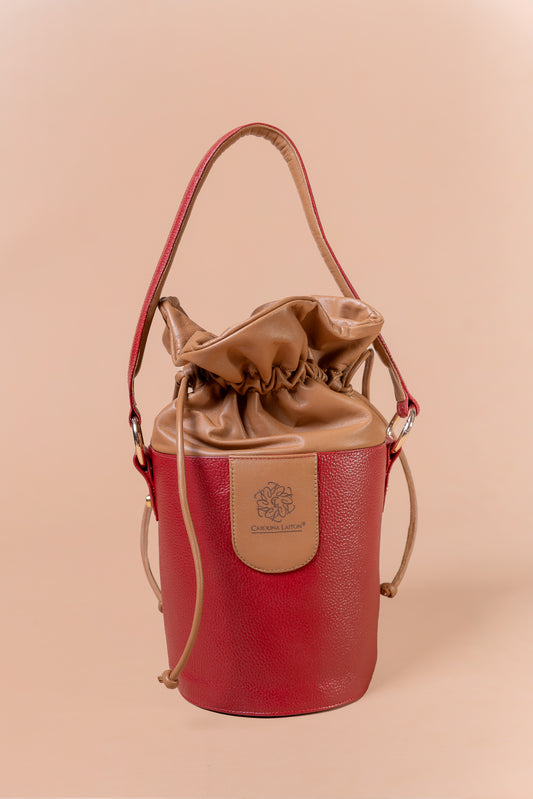 Bolso Anya - Cuero Borgoña x Miel - Carolina Laiton