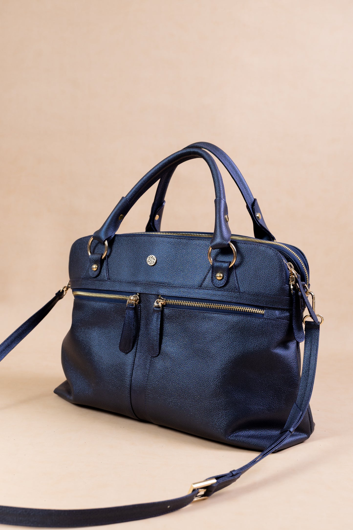 Bolso Catalina en Cuero Azul - Carolina Laiton