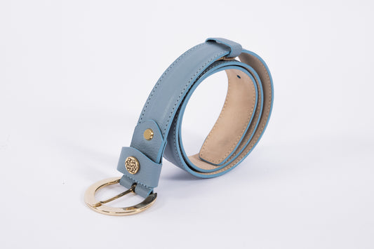 Correa Aqua en Cuero Celeste - Carolina Laiton