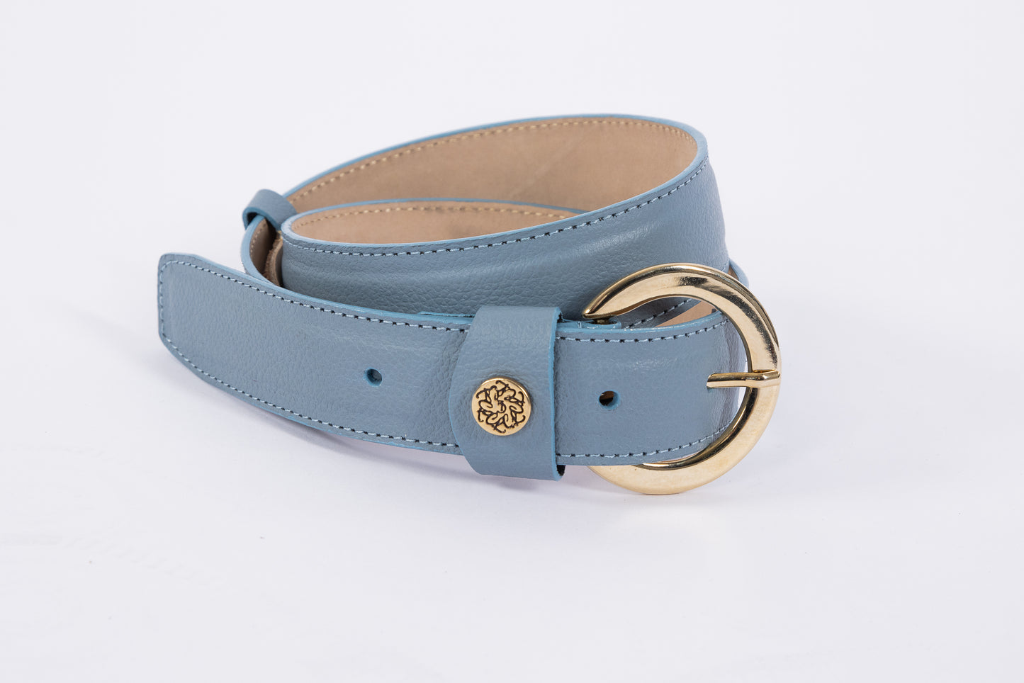 Correa Aqua en Cuero Celeste - Carolina Laiton