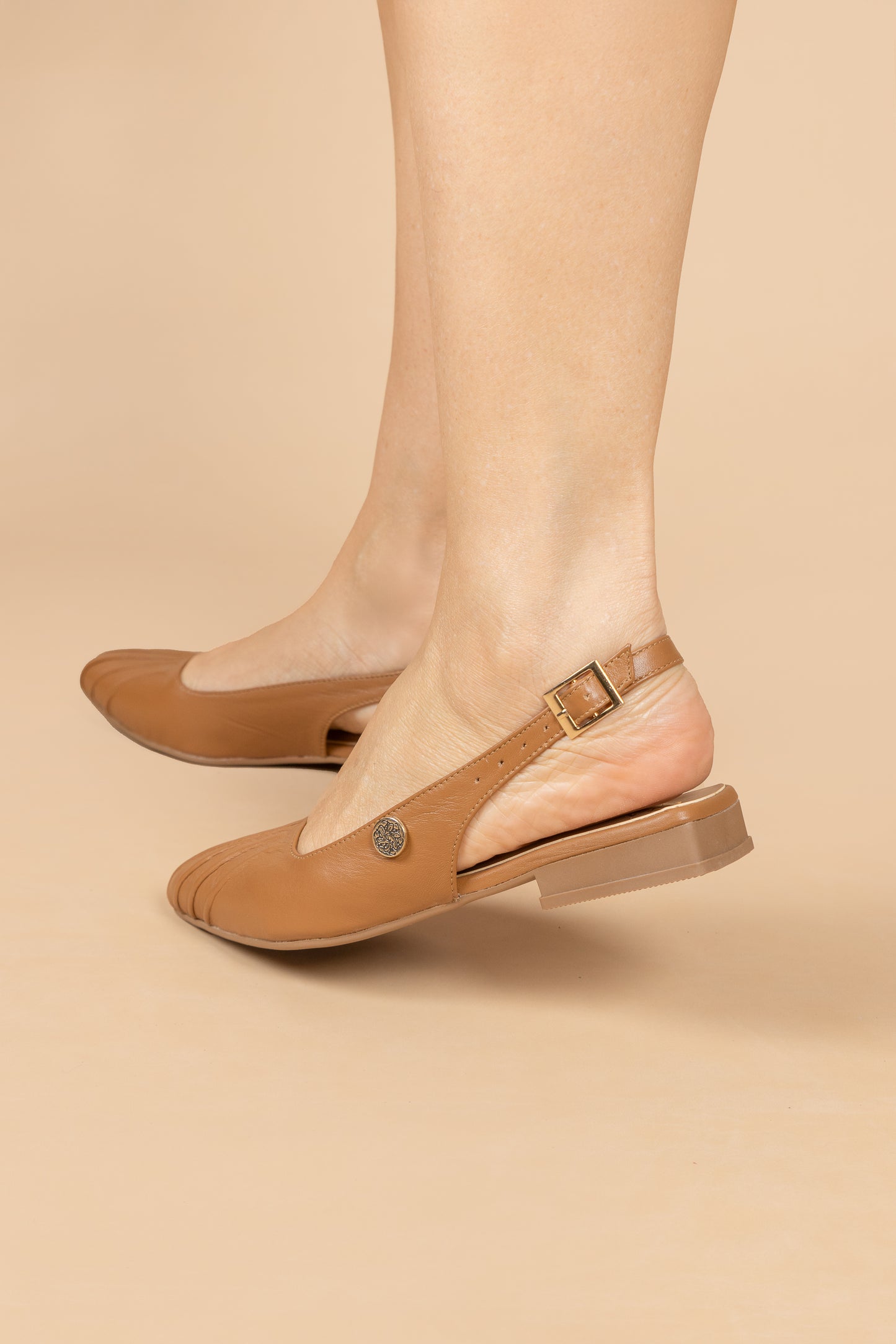 Baleta Wanda - Cuero Miel - Carolina Laiton