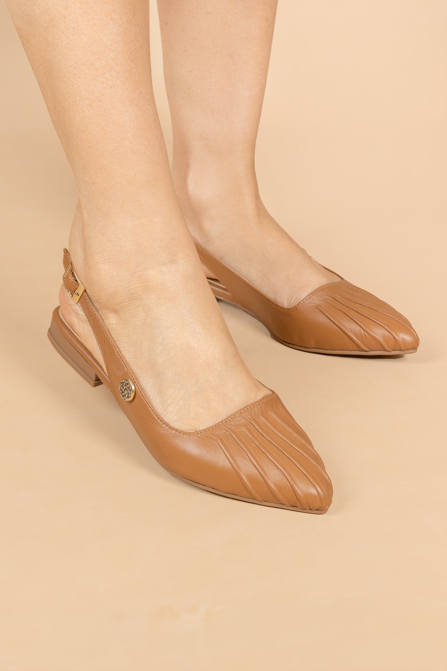 Baleta Wanda - Cuero Miel - Carolina Laiton