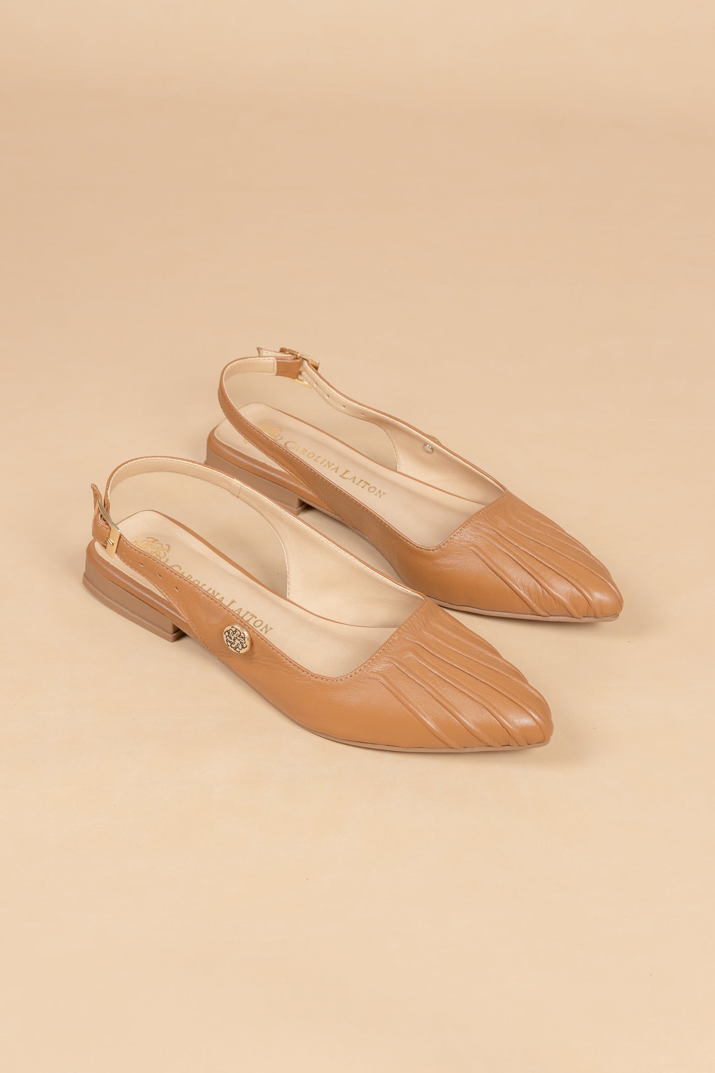 Baleta Wanda - Cuero Miel - Carolina Laiton