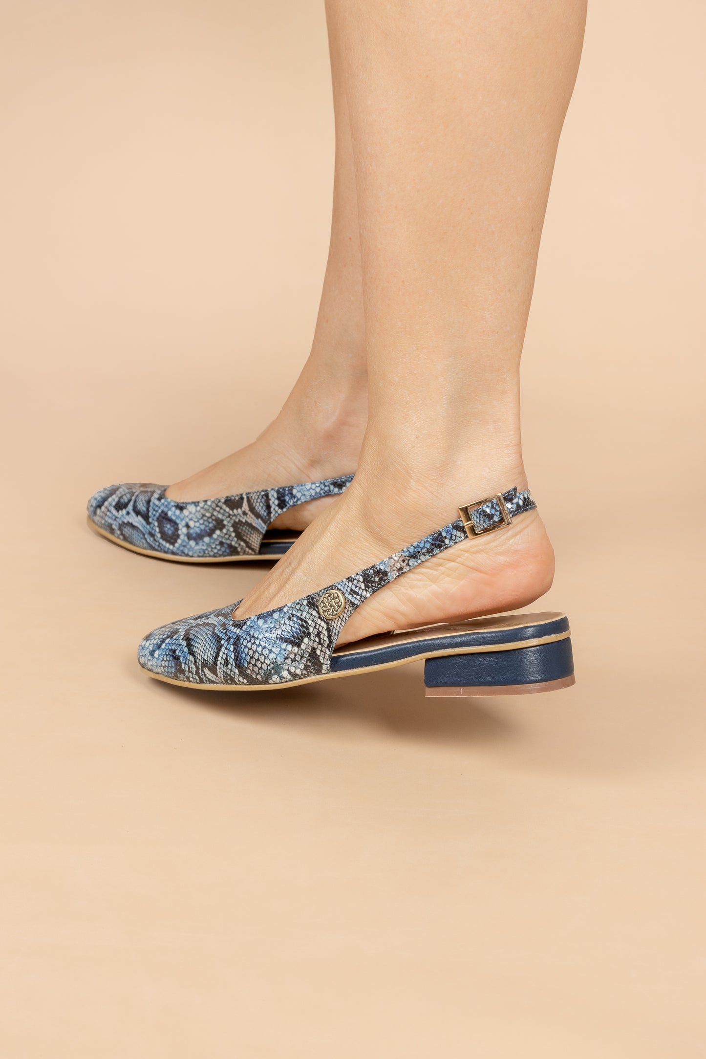 Baleta Dree - Color Animal Print Azul - Carolina Laiton