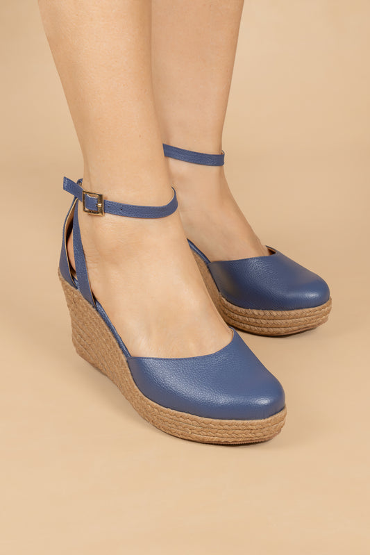 Plataforma Samy Cuero Azul- Plataforma - Carolina Laiton