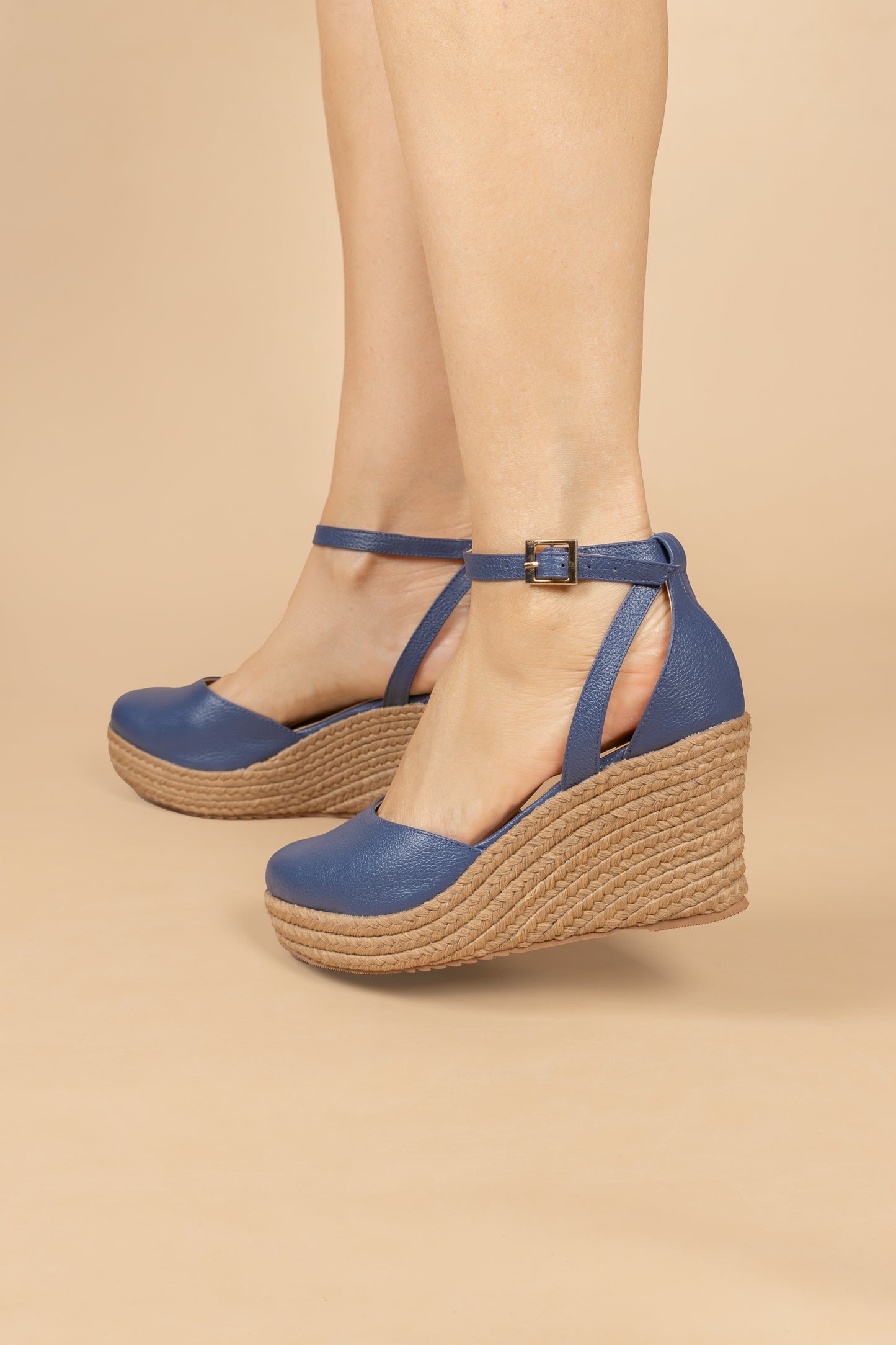 Plataforma Samy Cuero Azul- Plataforma - Carolina Laiton