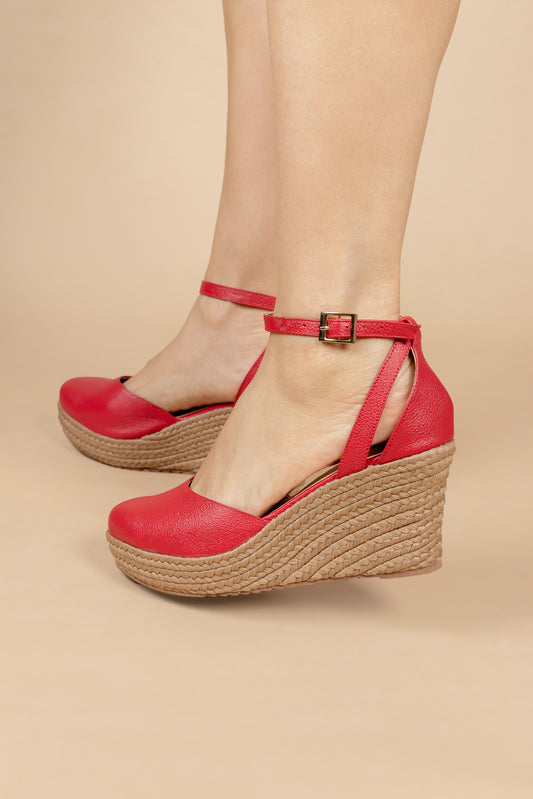 Plataforma Samy Cuero Rojo- Plataforma - Carolina Laiton
