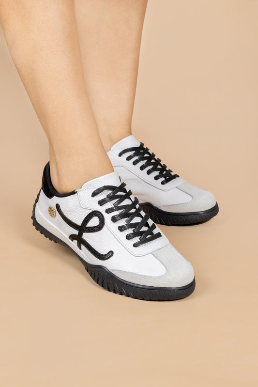 Tenis Luna Cuero Negro x Blanco - Carolina Laiton
