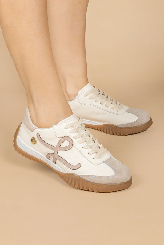 Tenis Luna Cuero Talco - Carolina Laiton