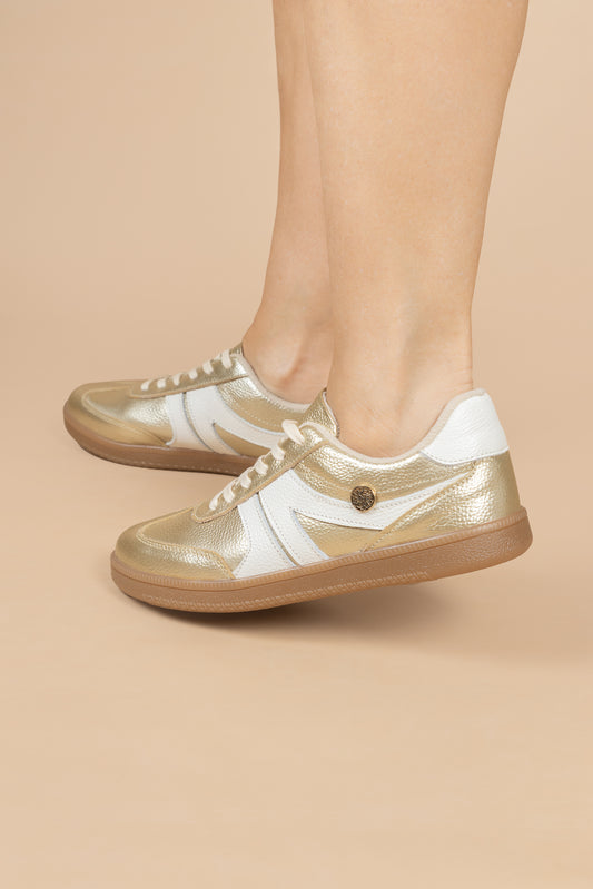 Tenis Kira Cuero Champagne - Carolina Laiton