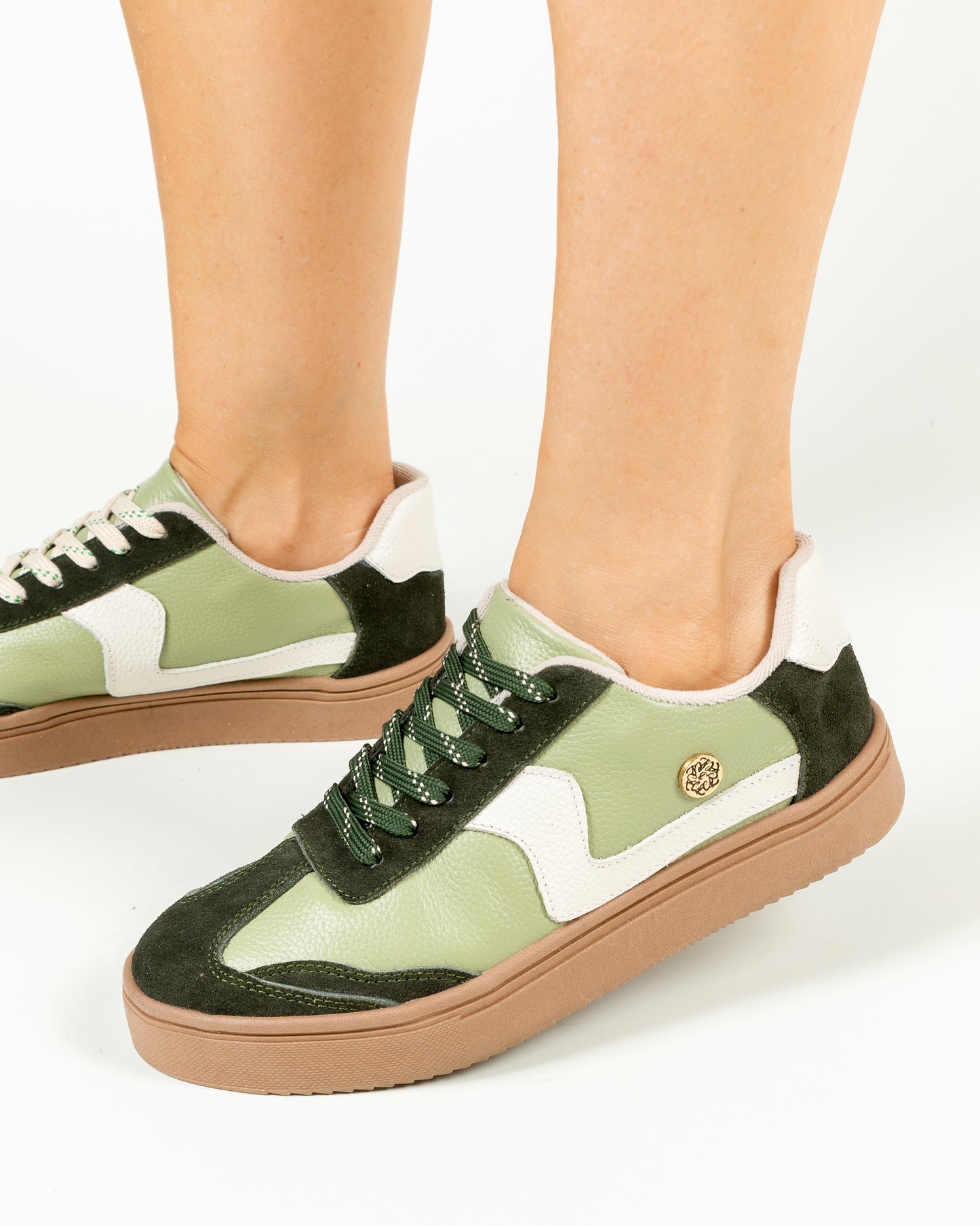 Tenis Soulder Cuero Verde por Talco- Carolina Laiton