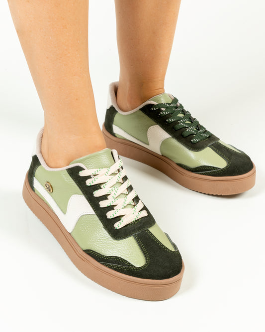 Tenis Soulder Cuero Verde por Talco- Carolina Laiton