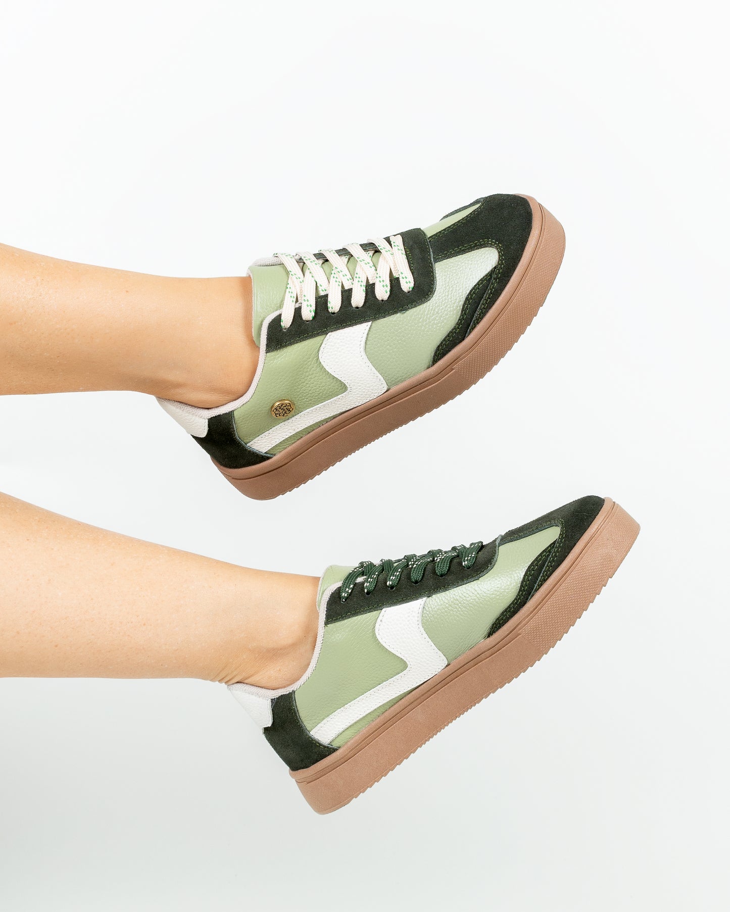 Tenis Soulder Cuero Verde por Talco- Carolina Laiton