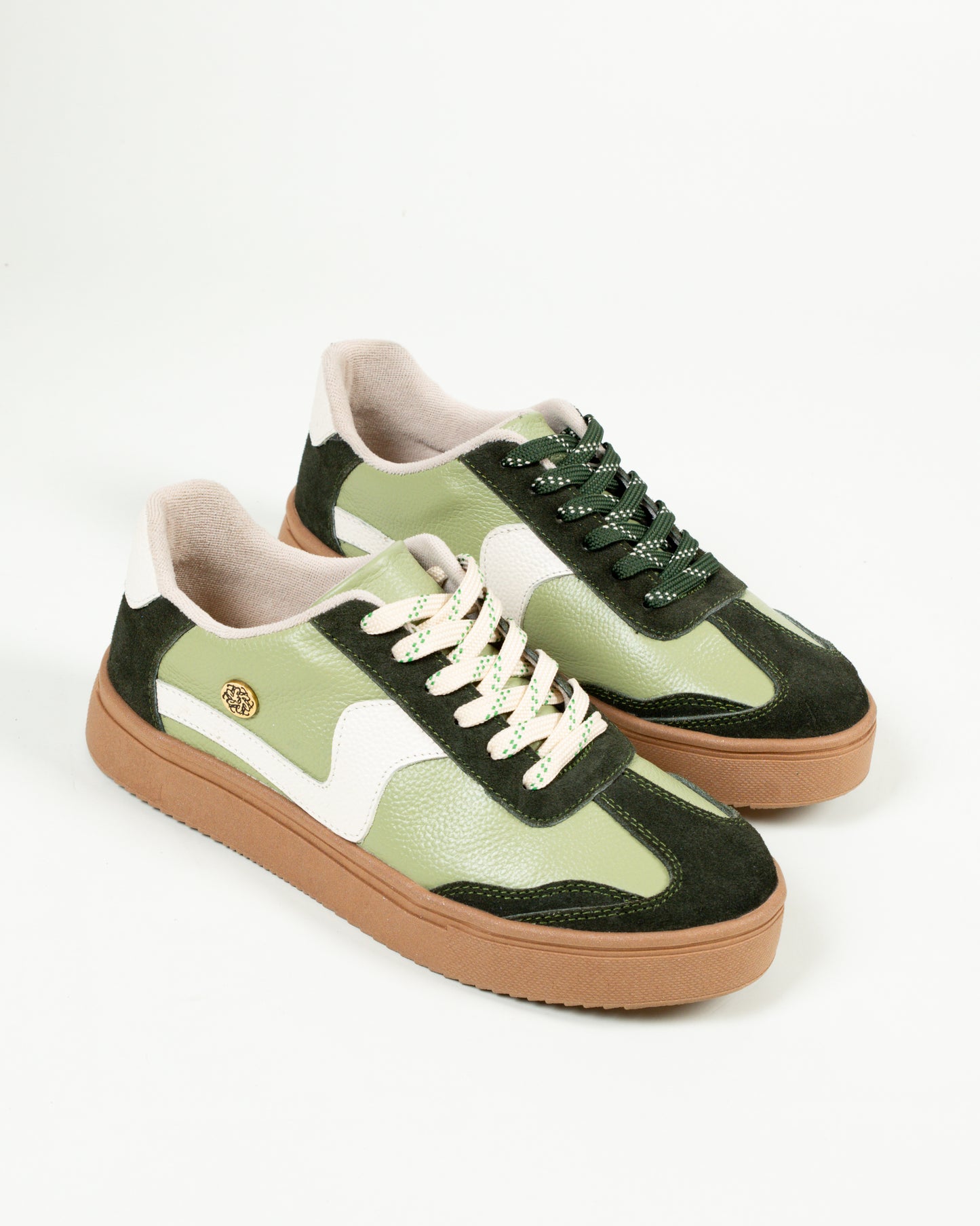 Tenis Soulder Cuero Verde por Talco- Carolina Laiton