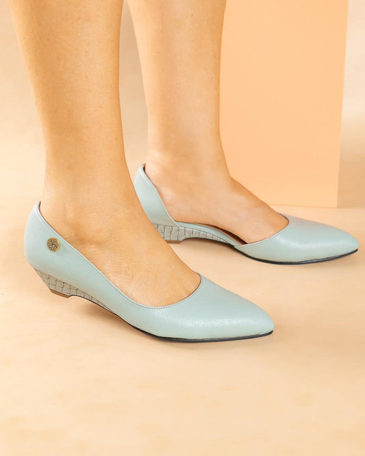 Stiletto Bianca - Cuero Celeste - Kitten heel 3.5 cms - Carolina Laiton