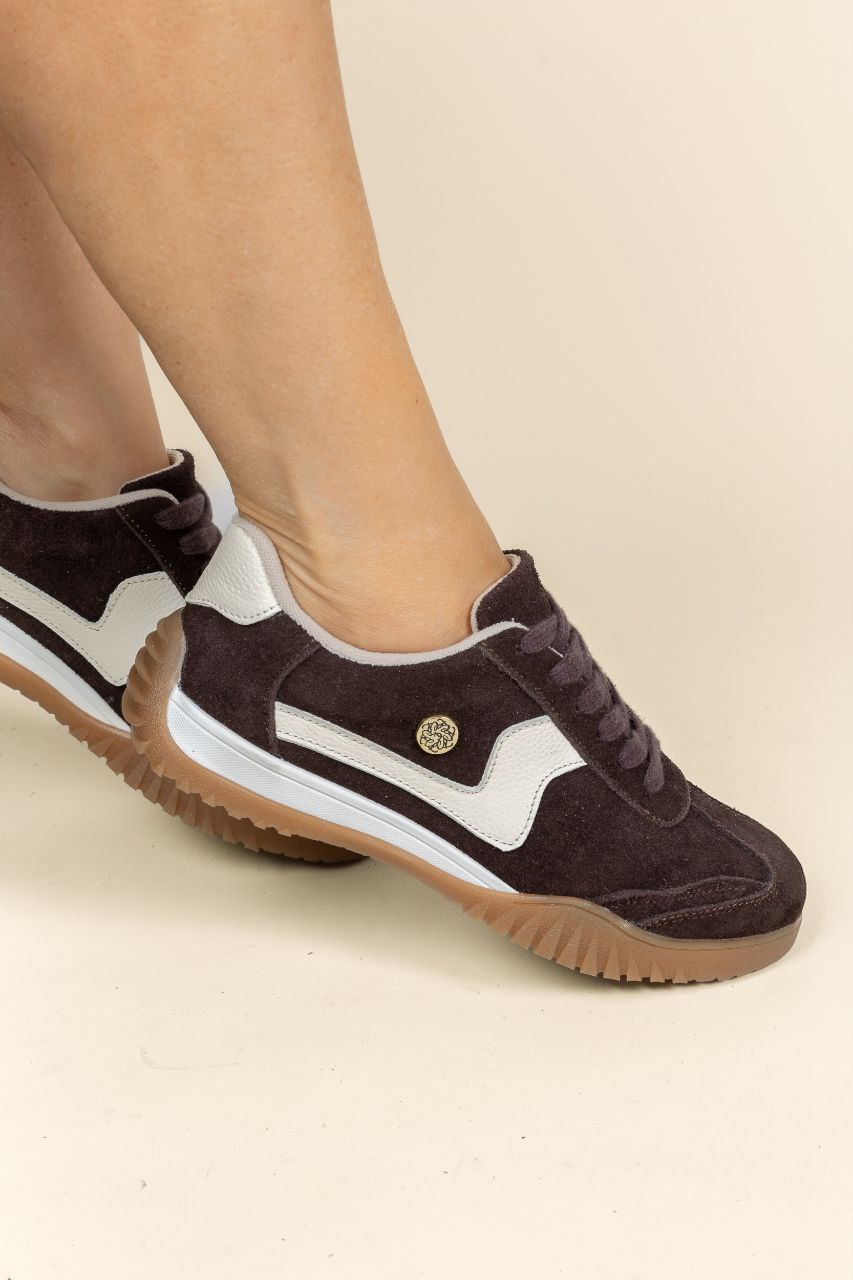 Tenis Soul Cuero Cafe x Talco- Carolina Laiton