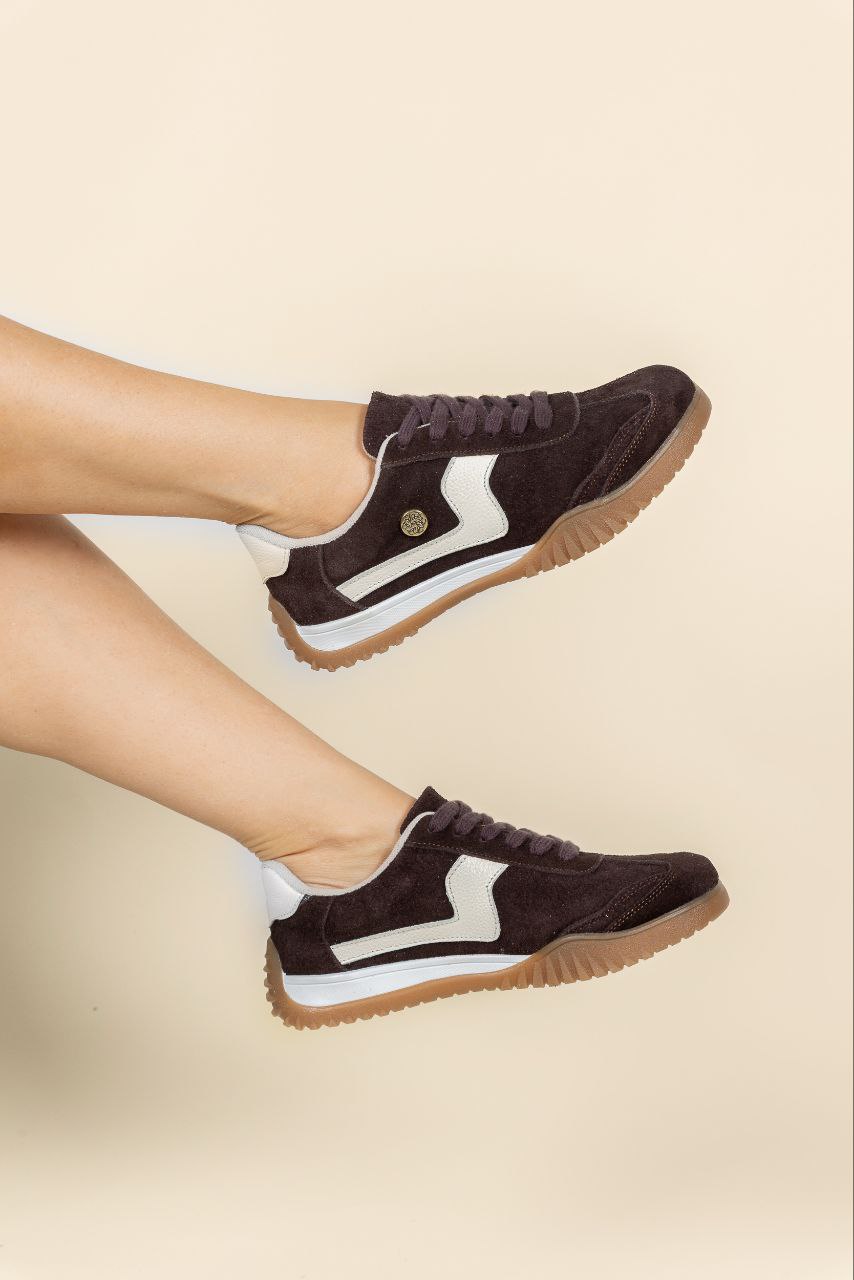 Tenis Soul Cuero Cafe x Talco- Carolina Laiton