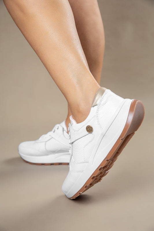 Tenis Amelia Cuero Blanco - Carolina Laiton