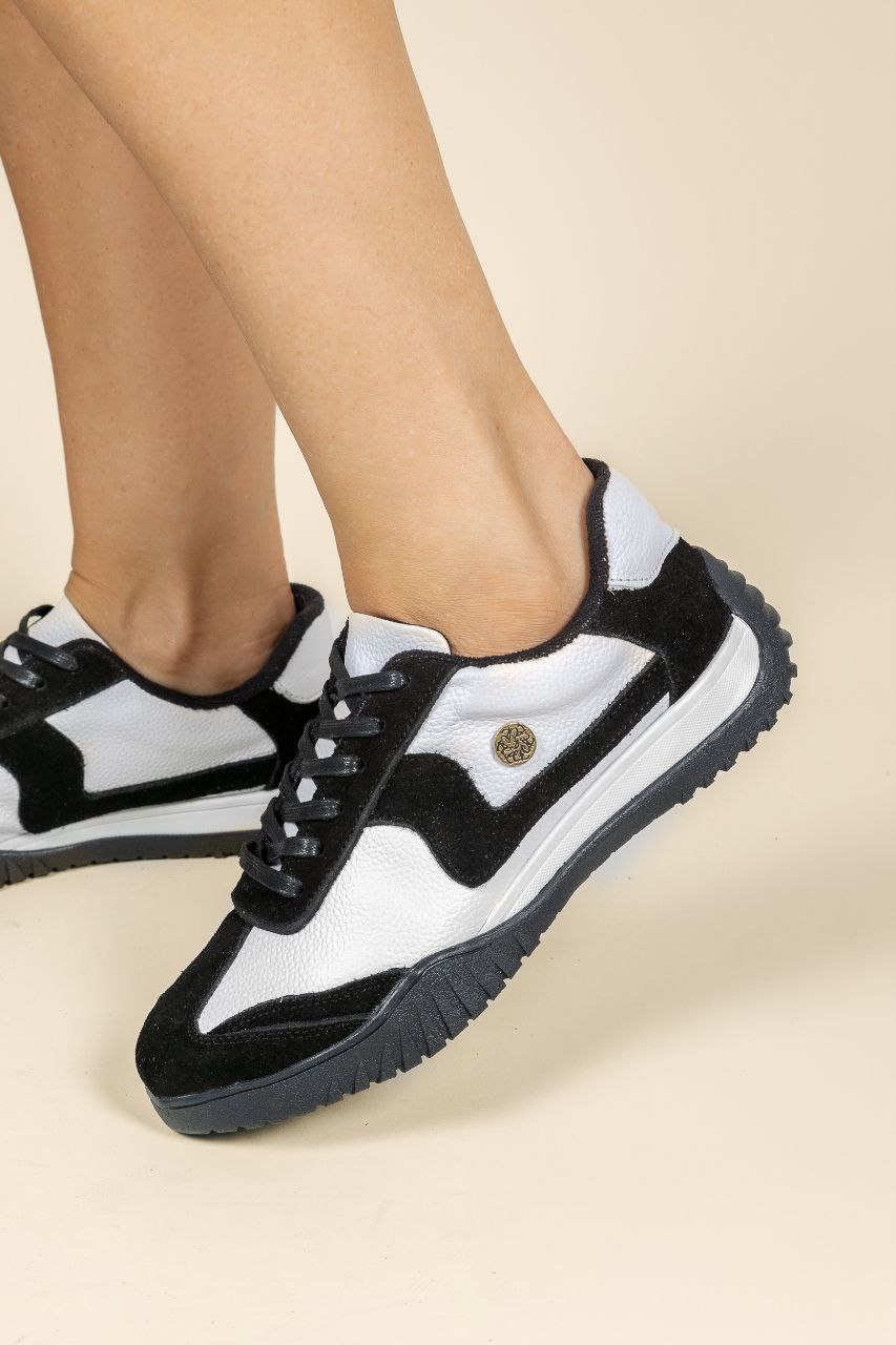 Tenis Soul Cuero Negro x Blanco - Carolina Laiton