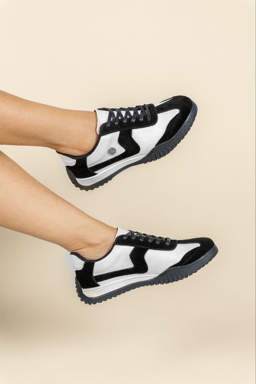 Tenis Soul Cuero Negro x Blanco - Carolina Laiton