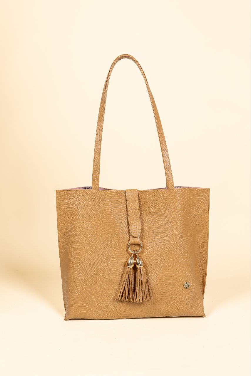 Bolso Alexa en Cuero Miel - Carolina Laiton