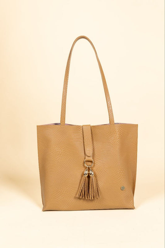 Bolso Alexa en Cuero Miel - Carolina Laiton