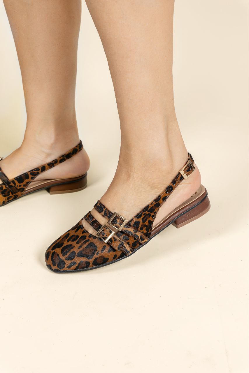 Baleta Estefania Cuero Animal Print- Carolina Laiton
