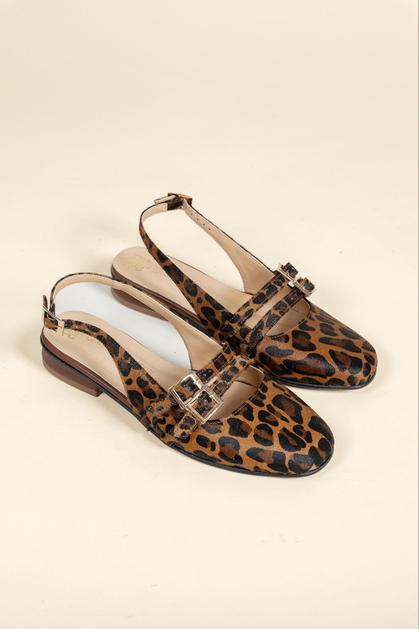 Baleta Estefania Cuero Animal Print- Carolina Laiton