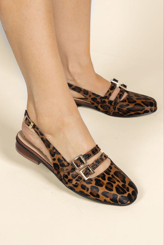 Baleta Estefania Cuero Animal Print- Carolina Laiton