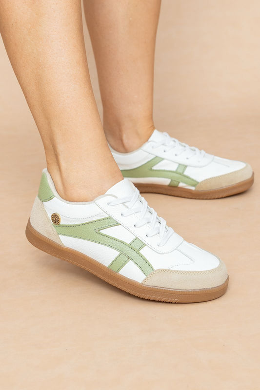 Tenis Lexy Cuero Blanco x Verde- Carolina Laiton