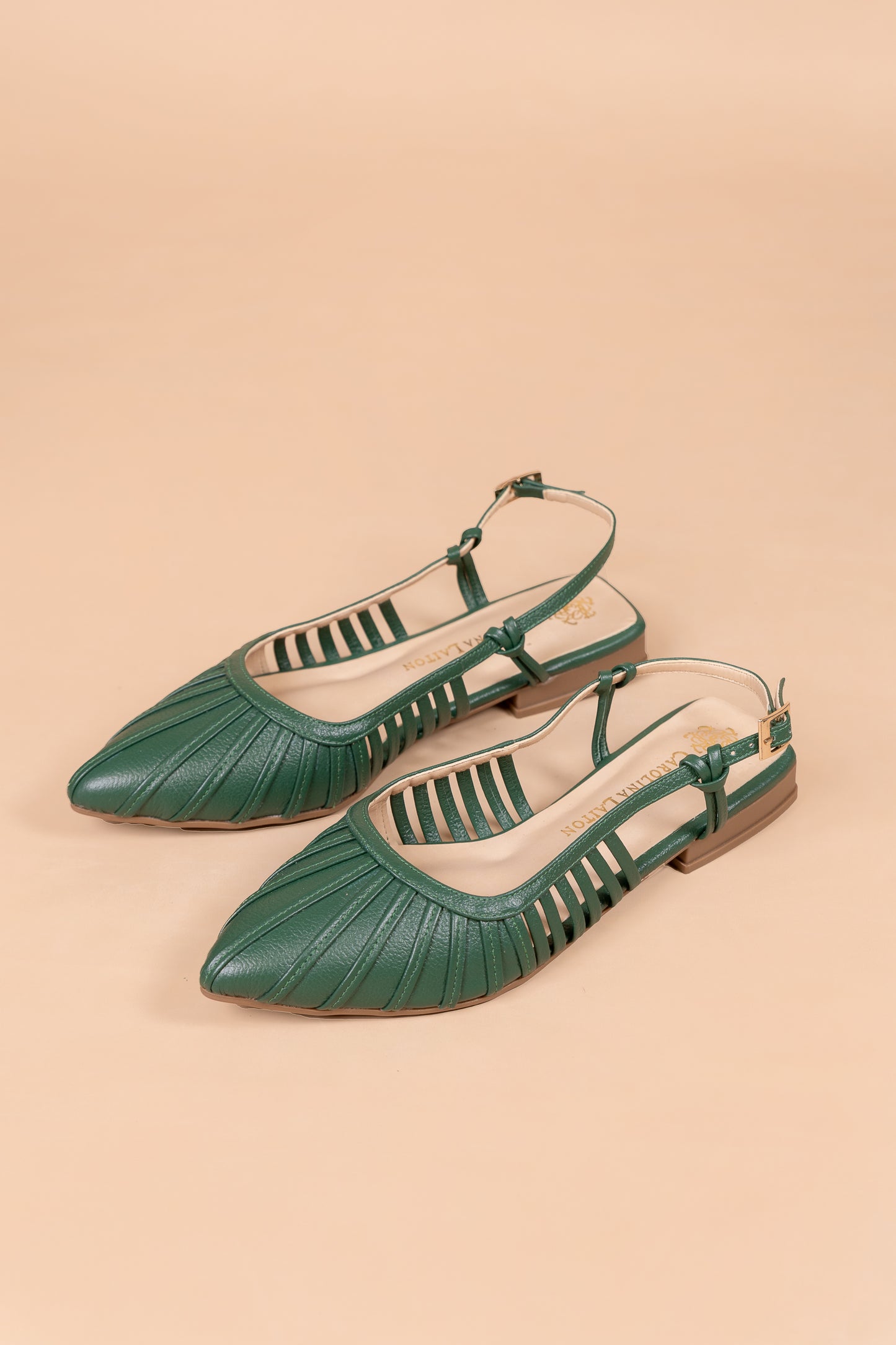 Baleta Elva - Cuero Verde - Carolina Laiton