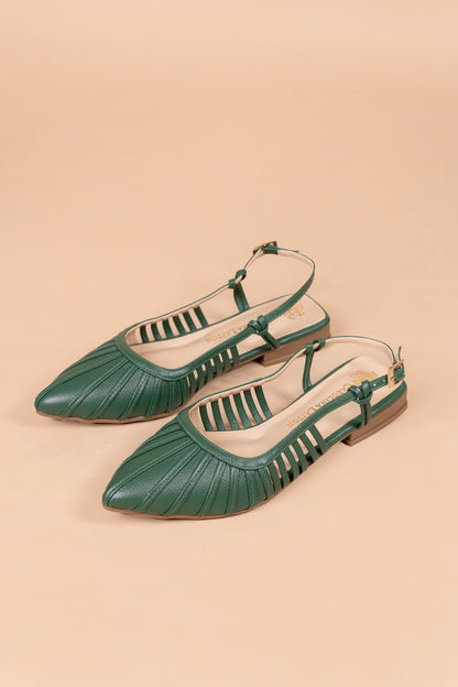Baleta Elva - Cuero Verde - Carolina Laiton