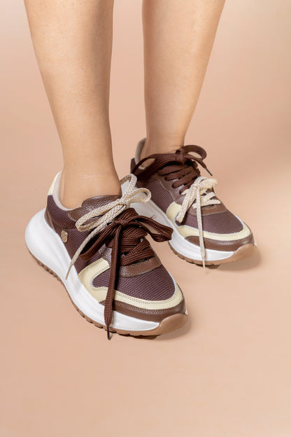 Tenis Nove - Cuero Chocolate- Carolina Laiton