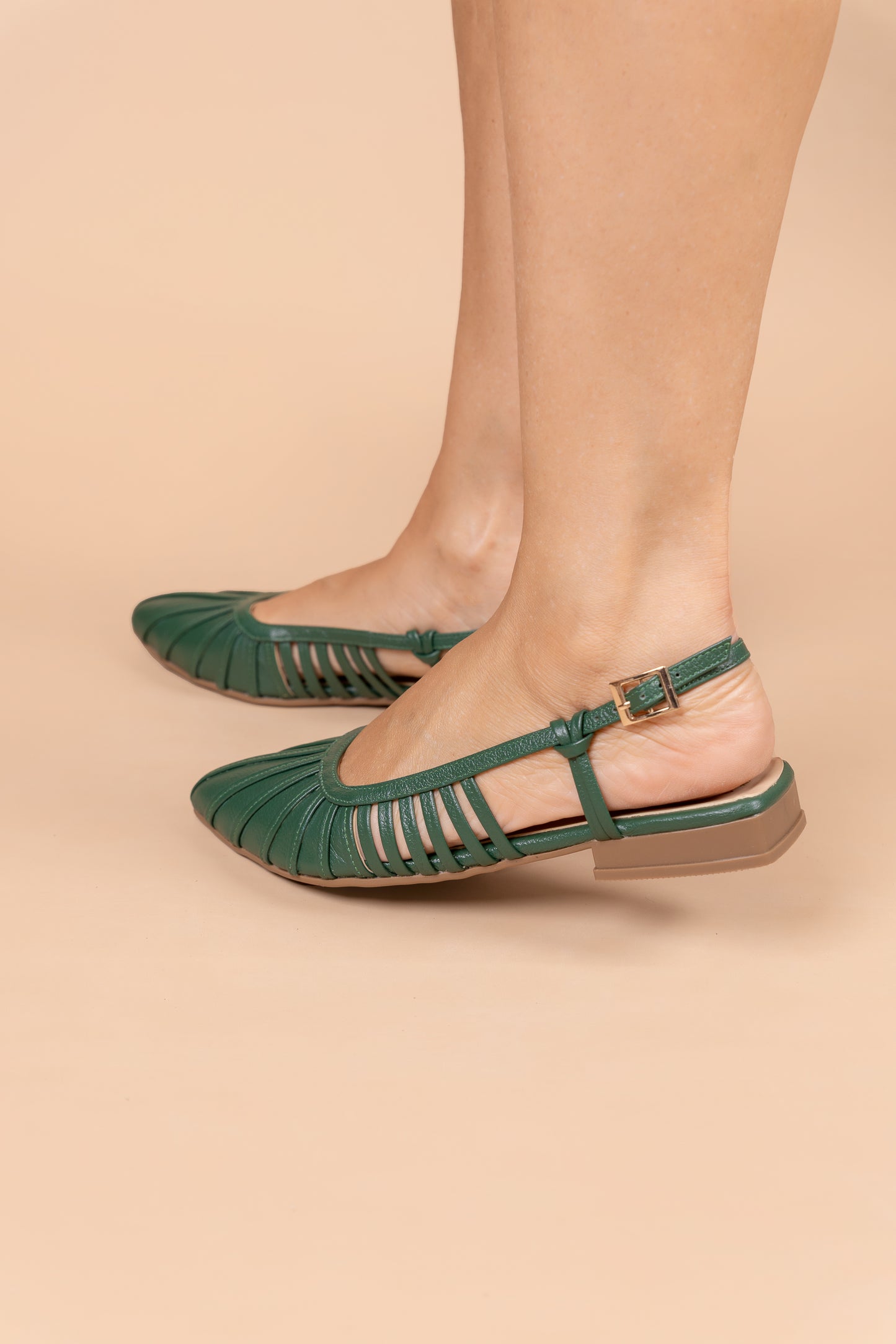 Baleta Elva - Cuero Verde - Carolina Laiton