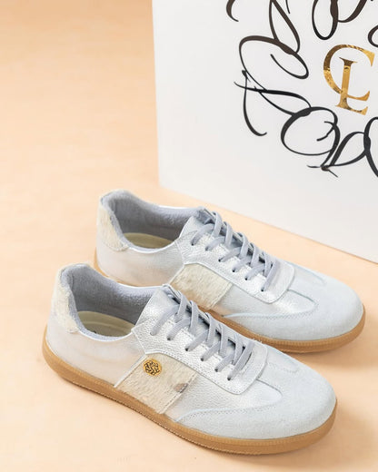 Tenis Atenas Cuero Plata x Folia - Carolina Laiton