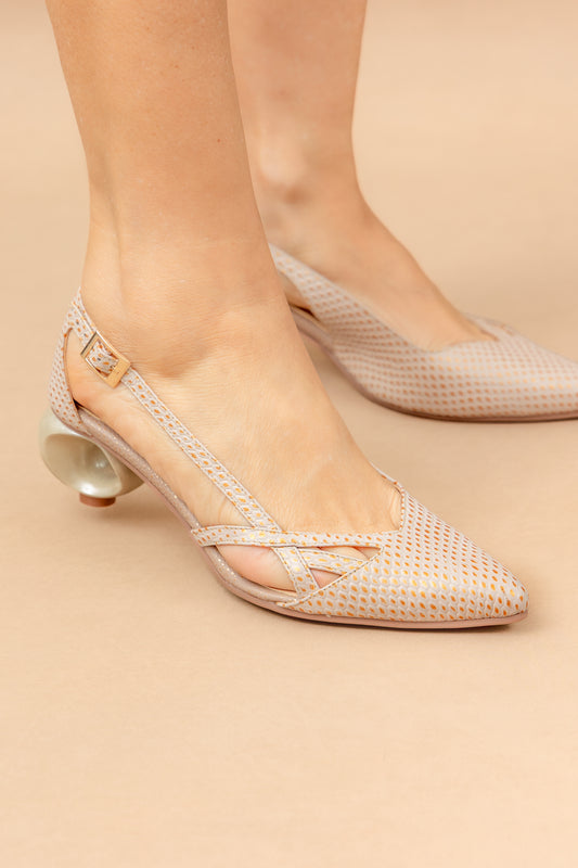 Stiletto Adele - Cuero Merlín Doral -Tacón 3.5 cms - Carolina Laiton