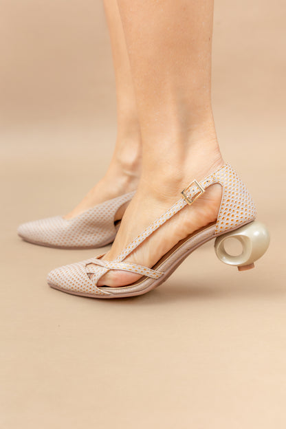 Stiletto Adele - Cuero Merlín Doral -Tacón 3.5 cms - Carolina Laiton